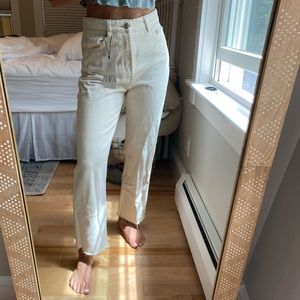 BRAND NEW Zara off-white straight leg jeans